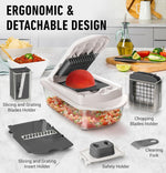 10-in-1 Vegetable Slicer - 8 Interchangeable Blades for Fast Prep