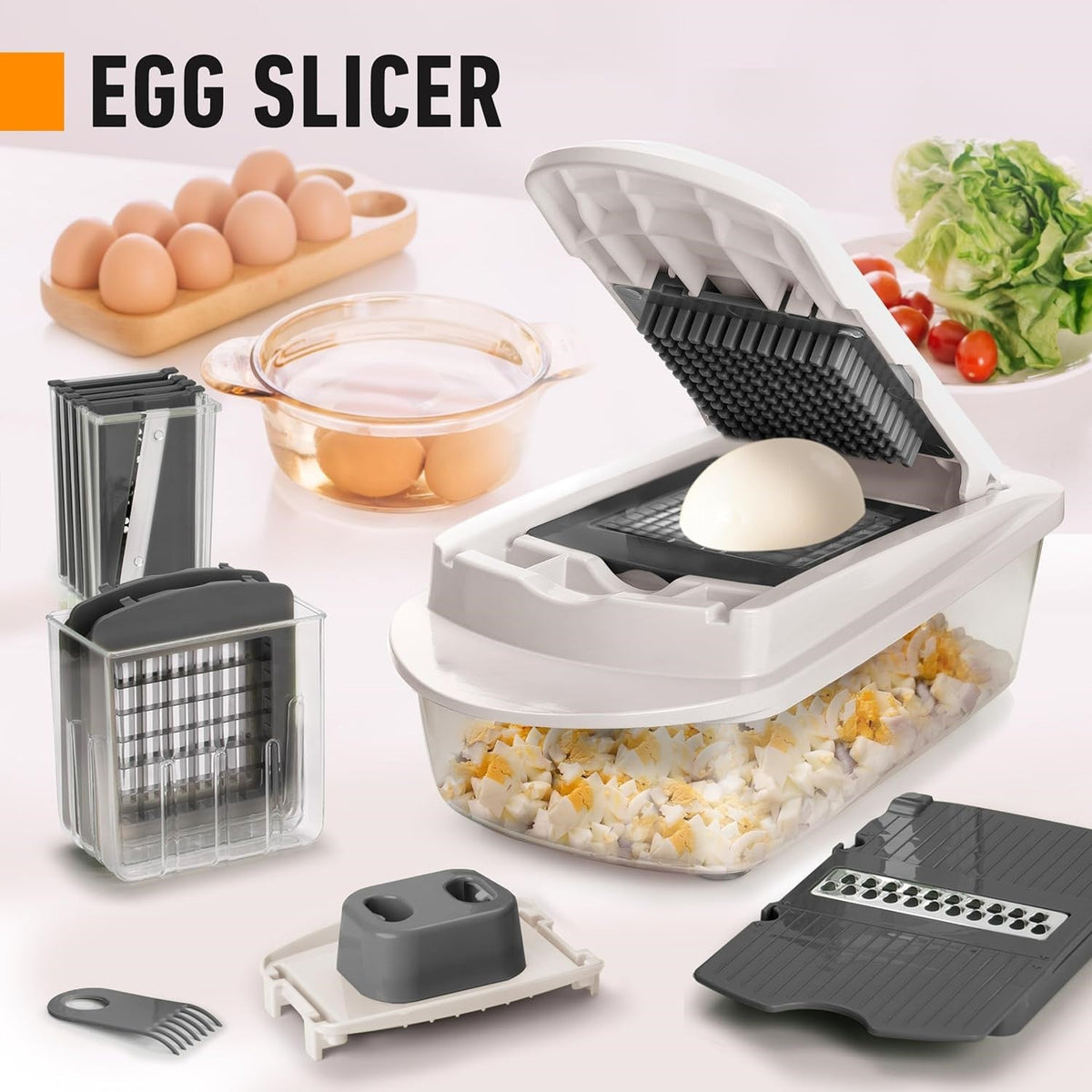 10-in-1 Vegetable Slicer - 8 Interchangeable Blades for Fast Prep