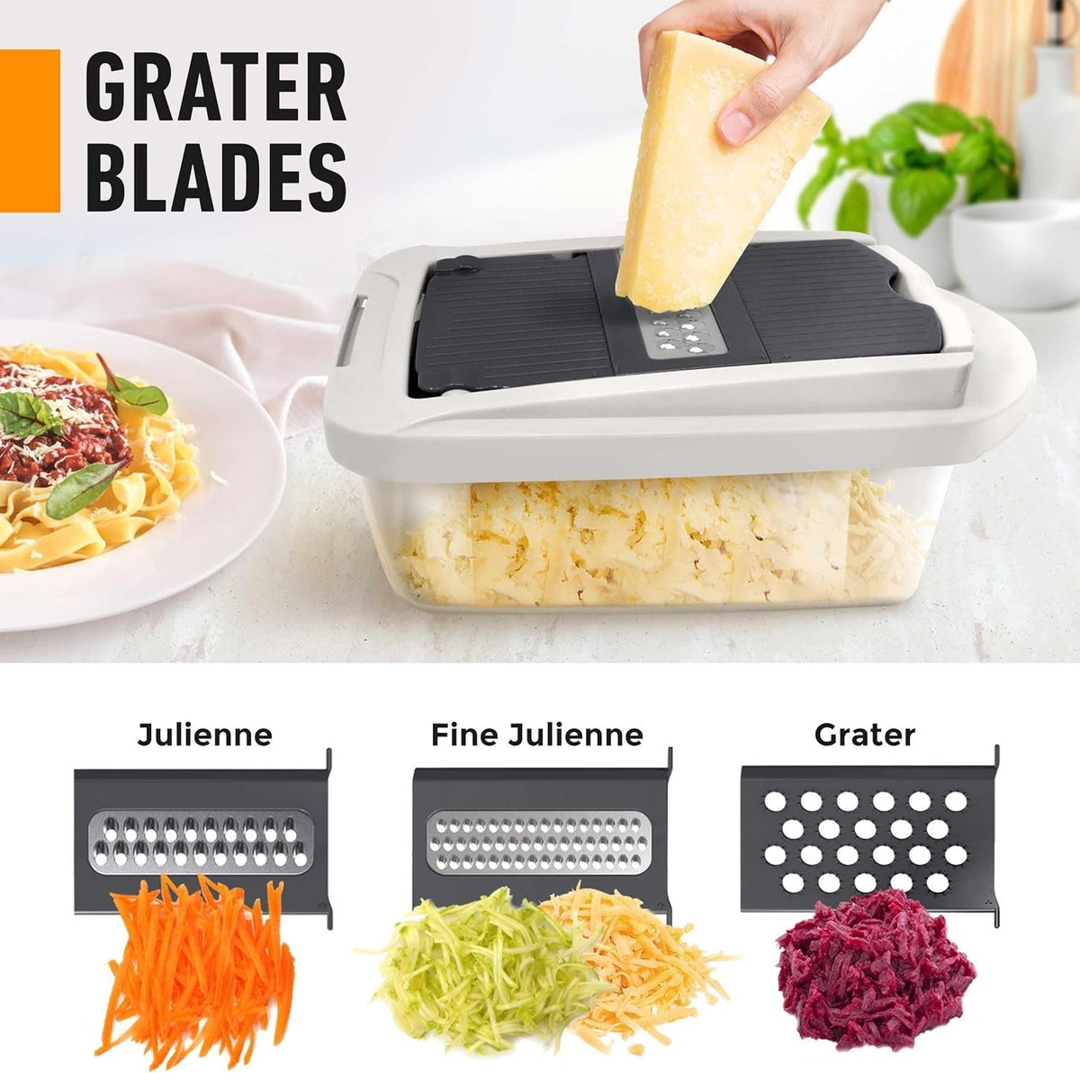 10-in-1 Vegetable Slicer - 8 Interchangeable Blades for Fast Prep