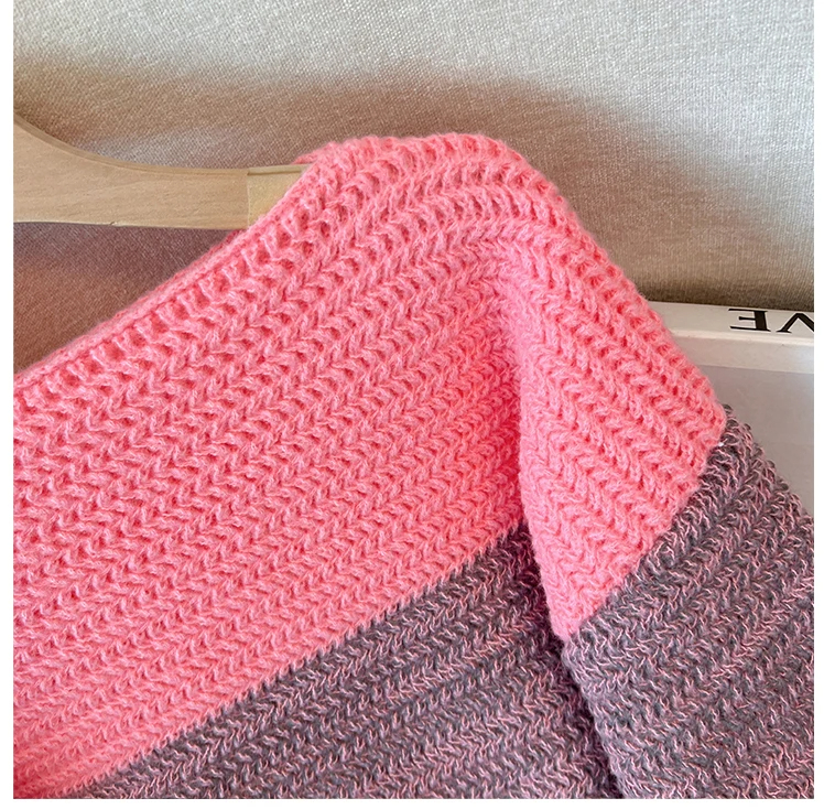 Cozy Plus Size Fall Sweater - Lounge-Style Color-Block Patchwork