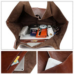 Oversized Vintage Leather Shoulder Bag - Everyday Carryall
