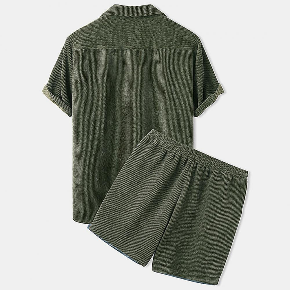 BreezeSet Corduroy Shorts Set - Lightweight Summer Two-Piece