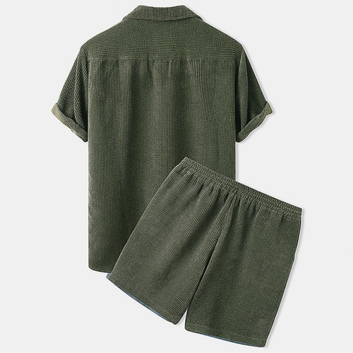 BreezeSet Corduroy Shorts Set - Lightweight Summer Two-Piece
