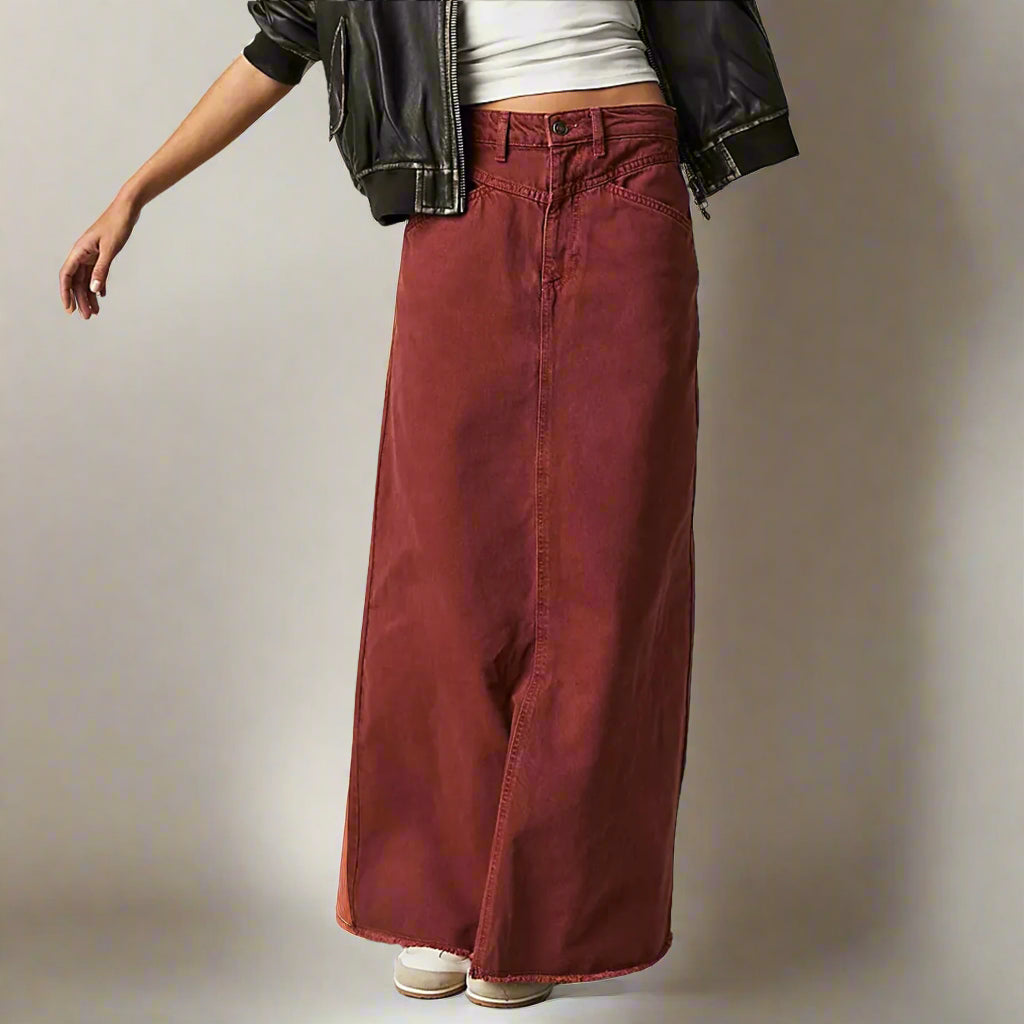 High Waist Denim Skirt - Straight Fit Summer Staple