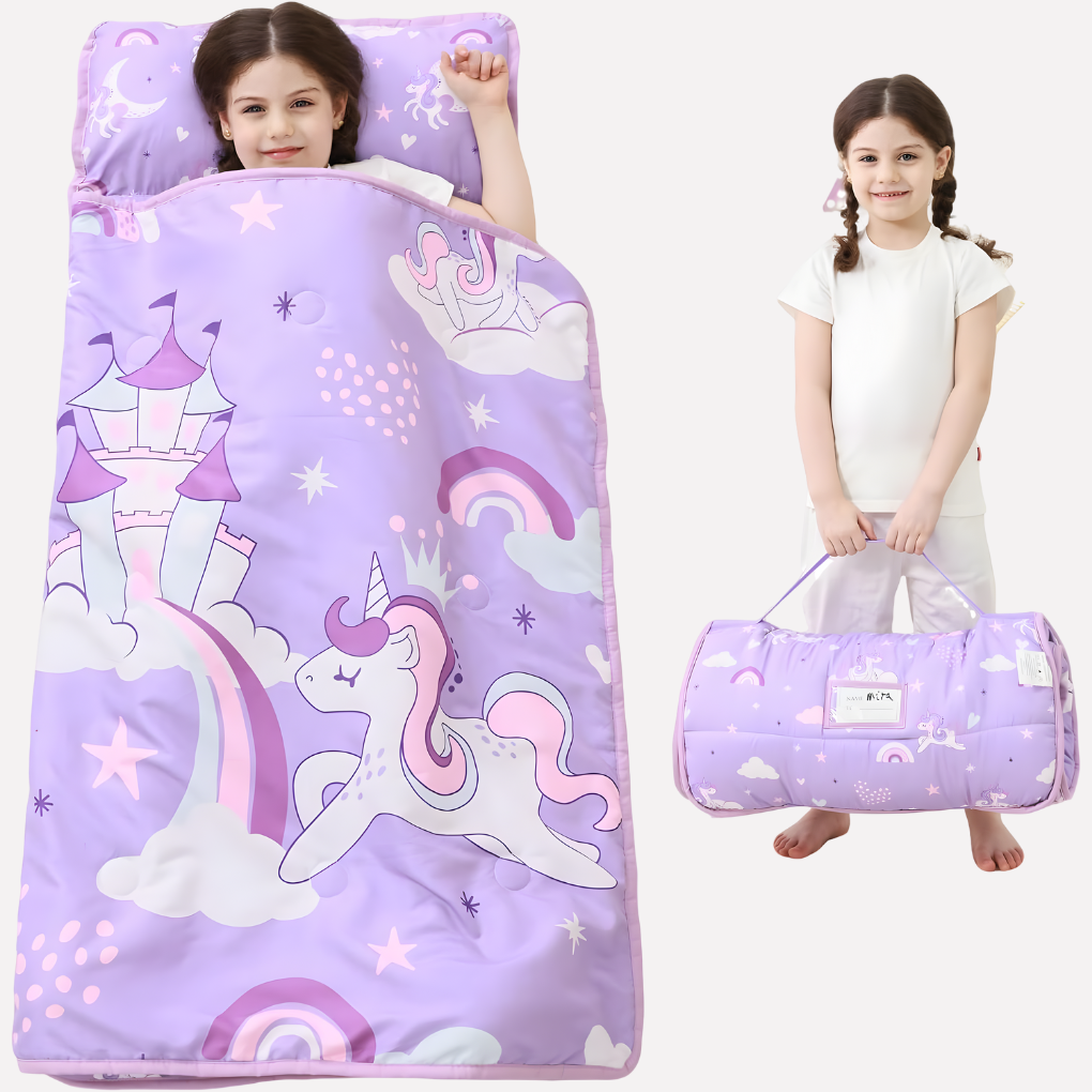 Toddler Nap Mat Set - Padded Mat, Pillow & Blanket