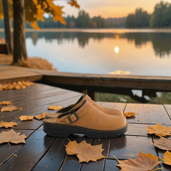 Leather Slip-On Clogs - Supportive Comfort for Men & Women