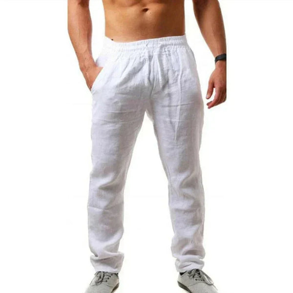 Men's Linen Trousers - Breathable Relaxed-Fit Pants