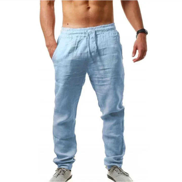 Men's Linen Trousers - Breathable Relaxed-Fit Pants