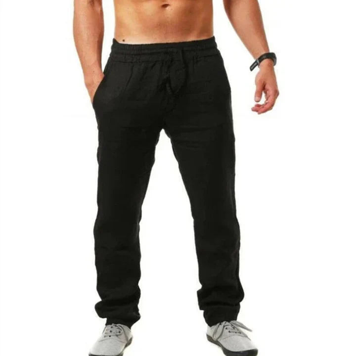 Men's Linen Trousers - Breathable Relaxed-Fit Pants
