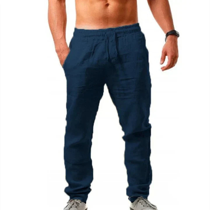 Men's Linen Trousers - Breathable Relaxed-Fit Pants