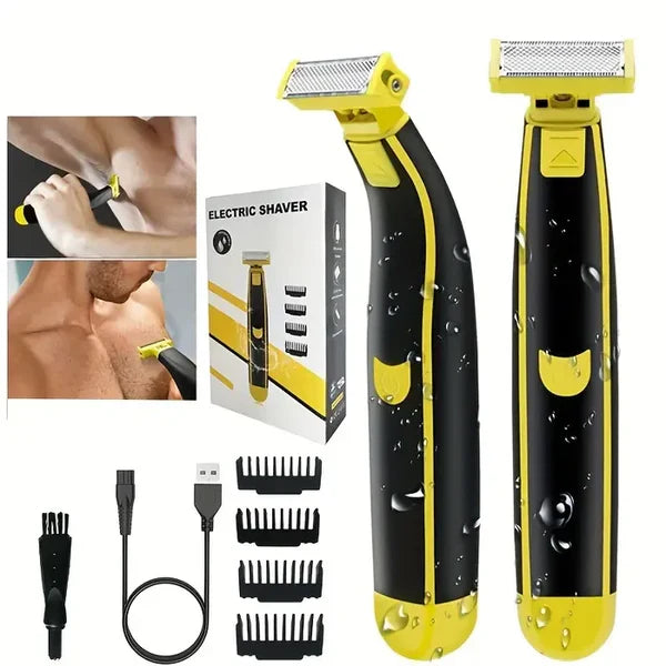 Men's Rechargeable Electric Shaver & Trimmer - Wet & Dry Use