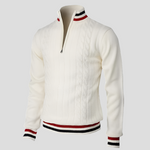 Men's Zippered Knit Sweater - Sleek Style, Everyday Comfort