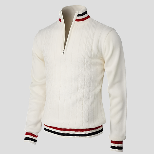 Men's Zippered Knit Sweater - Sleek Style, Everyday Comfort