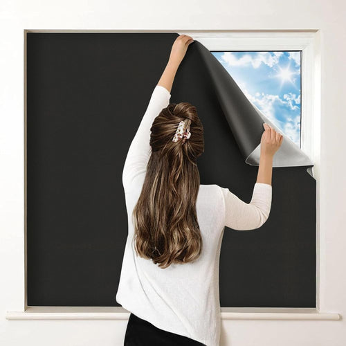 Adhesive Blackout Window Cover - Sun-Blocking Room Darkening Shade