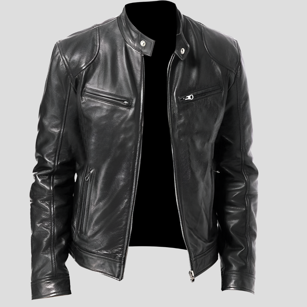 Classic Men's Faux Leather Jacket - Timeless Style, Modern Comfort