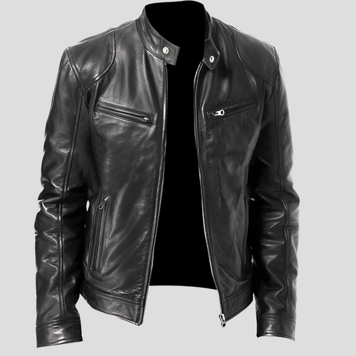 Classic Men's Faux Leather Jacket - Timeless Style, Modern Comfort