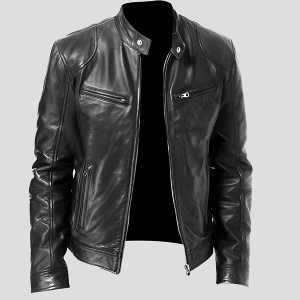 Classic Men's Faux Leather Jacket - Timeless Style, Modern Comfort