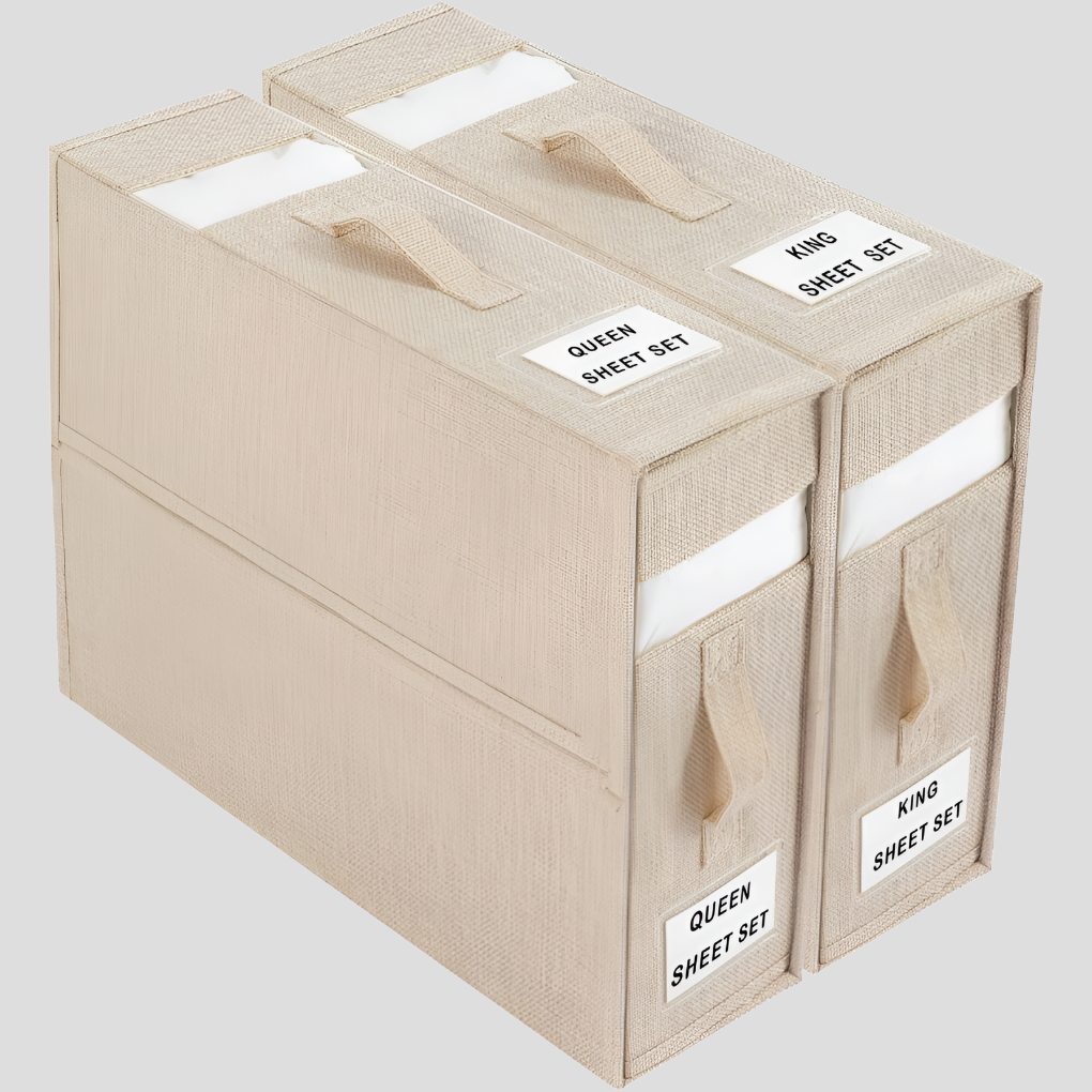 Foldable Bed Sheet Organizer Box - Clutter-Free Linen Storage
