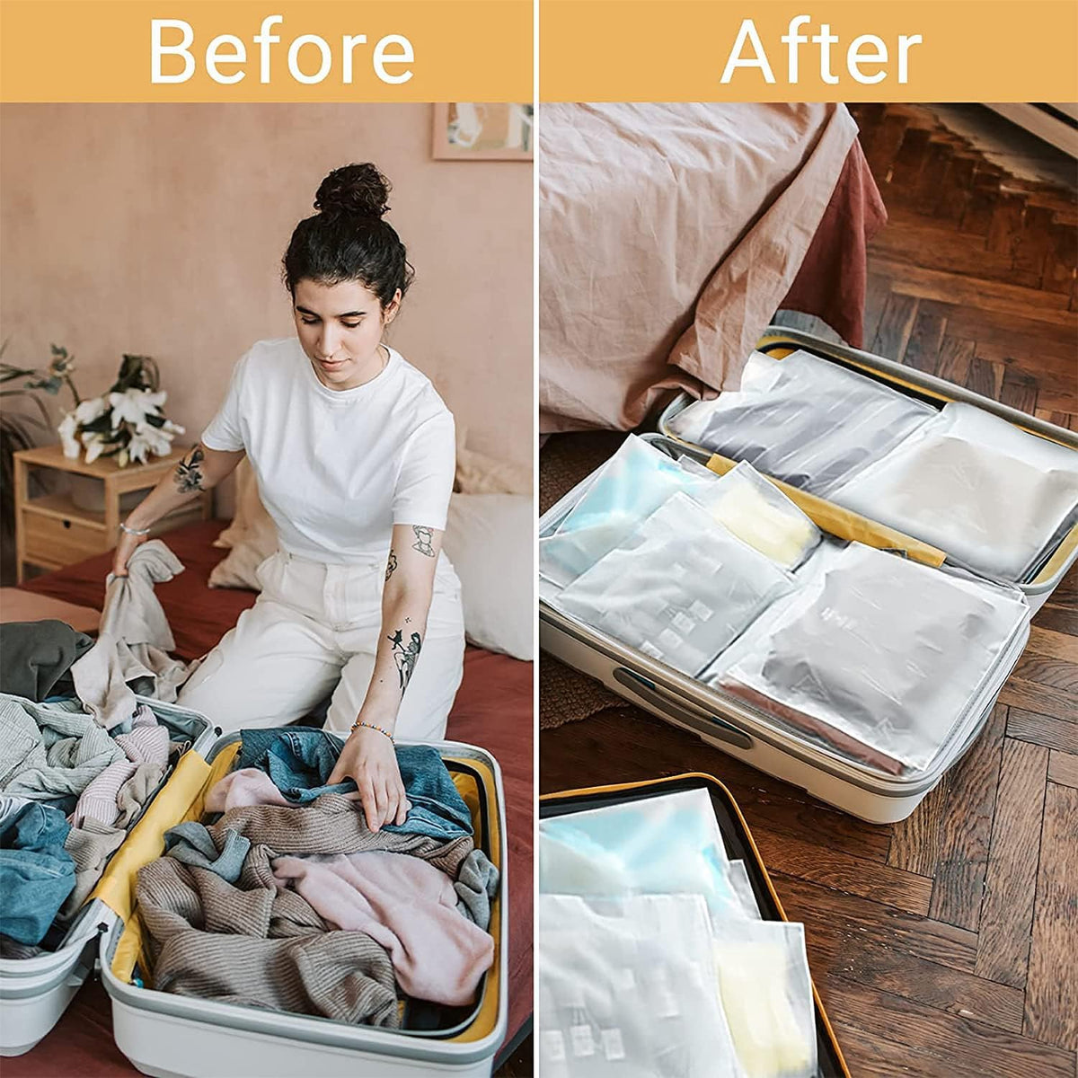 Frosted Zip Storage Bags Set - Dust-Free Garment & Closet Sleeves