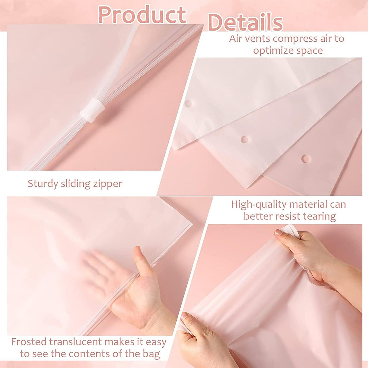Frosted Zip Storage Bags Set - Dust-Free Garment & Closet Sleeves