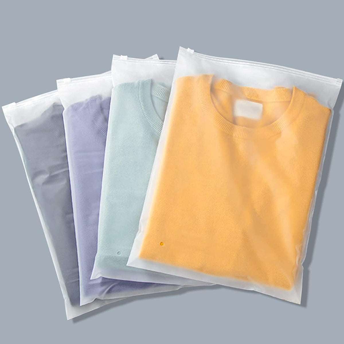 Frosted Zip Storage Bags Set - Dust-Free Garment & Closet Sleeves