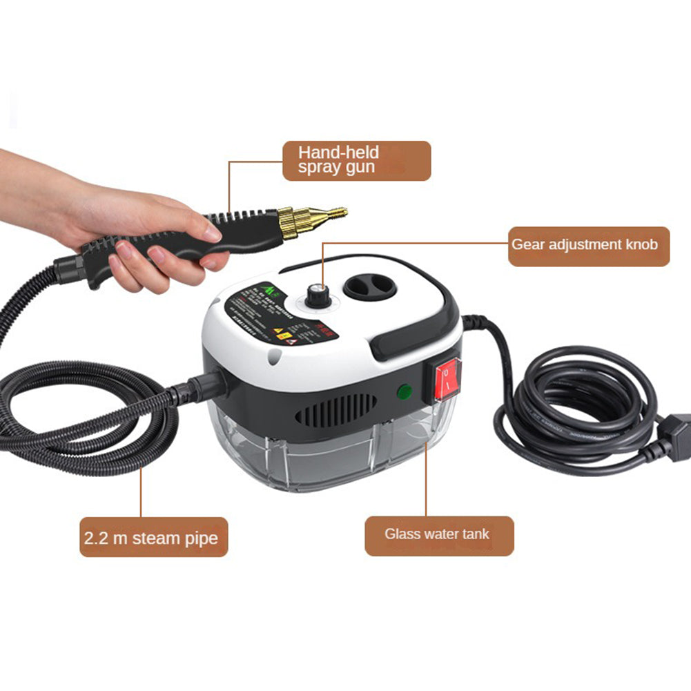 2500W High-Pressure Steam Cleaner - 6-Setting Chemical-Free Cleaning