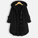 Velvet Chic Plus Size Winter Coat with Hood - Cozy Cold-Weather Style