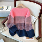 Cozy Plus Size Fall Sweater - Lounge-Style Color-Block Patchwork
