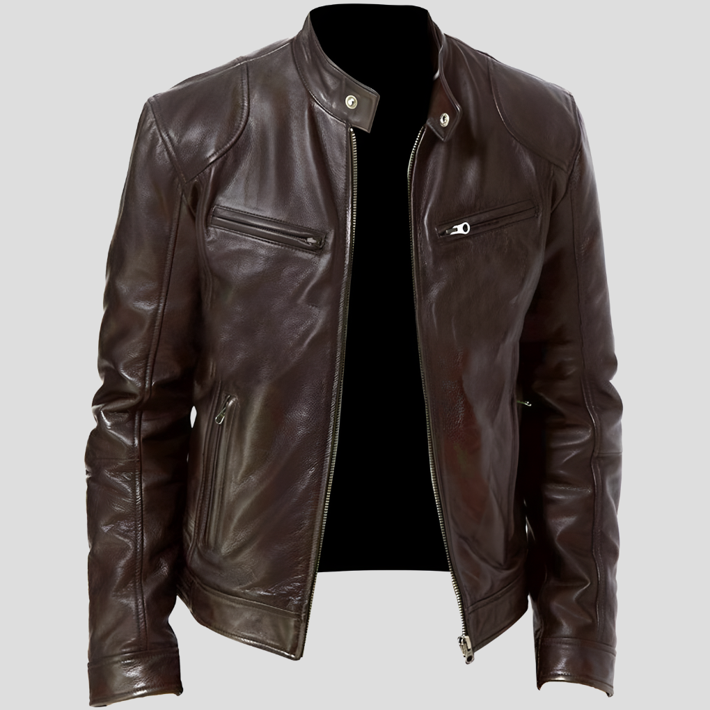 Classic Men's Faux Leather Jacket - Timeless Style, Modern Comfort