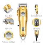 Pro Hair Clippers Set - Cordless Gold Fade Clipper Kit