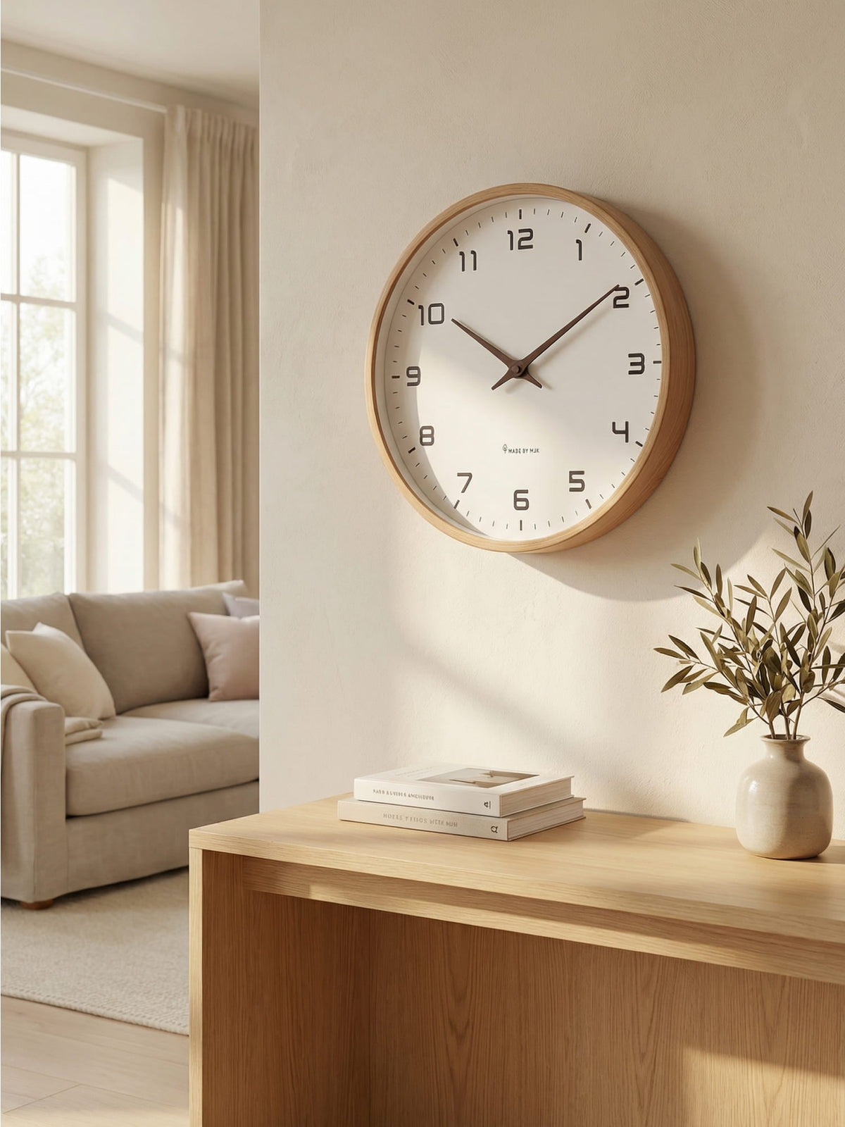 Nordic Timber Solid Wood Wall Clock - Natural Style for Any Room