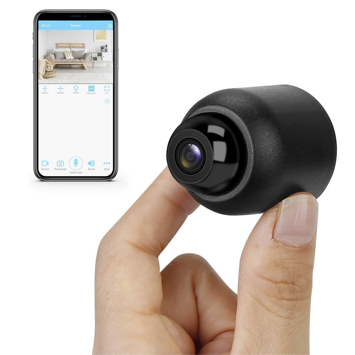 Mini WiFi Security Camera - HD Live View for Home Monitoring