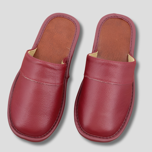 Men's Leather Slippers - Relaxed Comfort for Indoor Wear