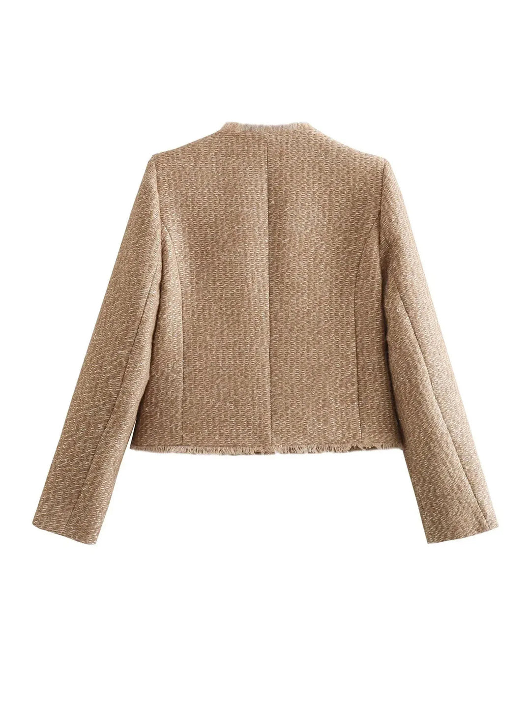 Women's Cropped Tweed Jacket - Timeless Sophistication, Modern Fit