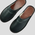 Men's Leather Slippers - Relaxed Comfort for Indoor Wear