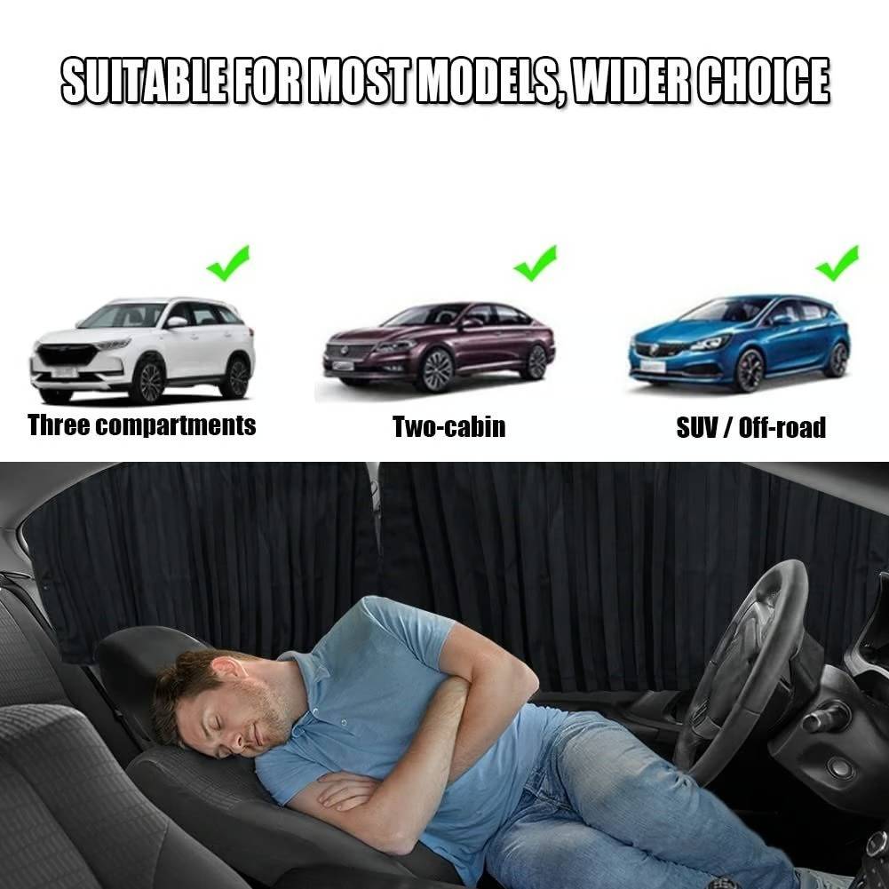 Car Window Shades - Magnetic Sliding Sun Shade Set