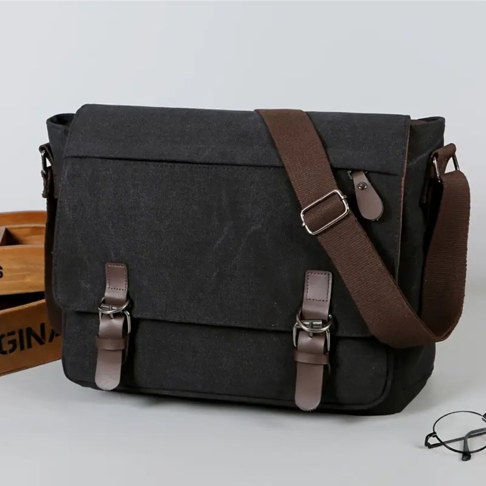 Men's Canvas Messenger Bag - Durable Satchel Sling Bag