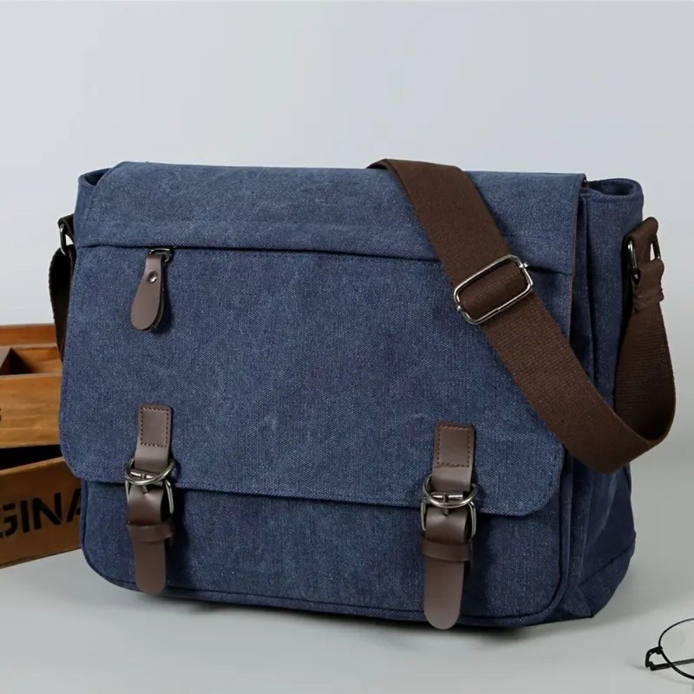 Men's Canvas Messenger Bag - Durable Satchel Sling Bag
