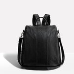 Anti-Theft Leather Backpack - Convertible Hidden-Pocket Design