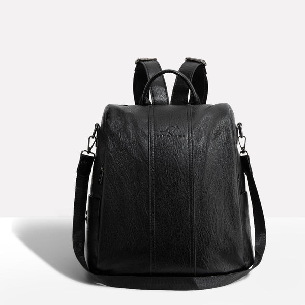 Anti-Theft Leather Backpack - Convertible Hidden-Pocket Design