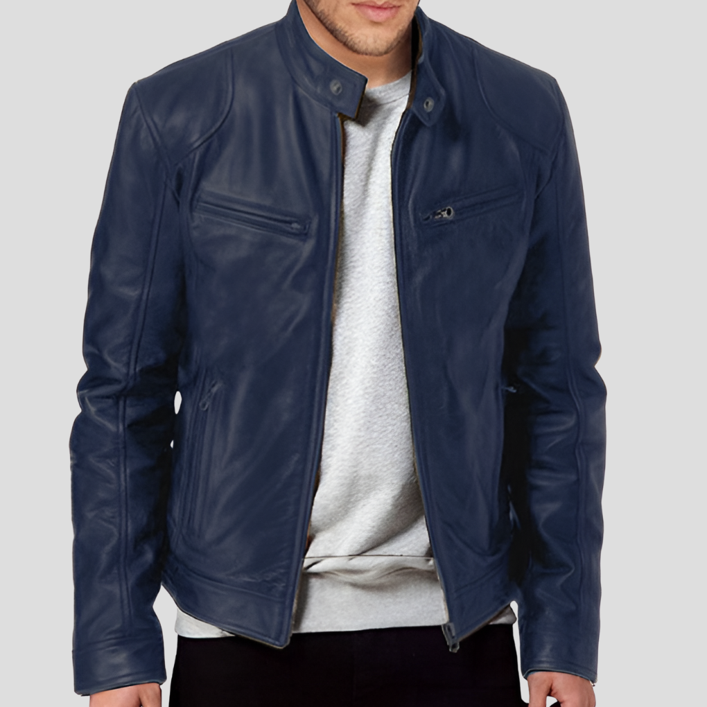 Classic Men's Faux Leather Jacket - Timeless Style, Modern Comfort