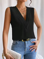 Women's Sleeveless V-Neck Top - Effortless Everyday Elegance