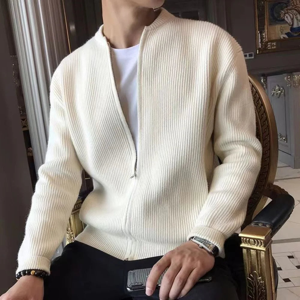 Men's Knitted Cardigan - Warm Zip-Up Everyday Layer