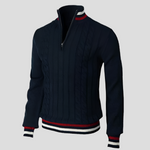 Men's Zippered Knit Sweater - Sleek Style, Everyday Comfort