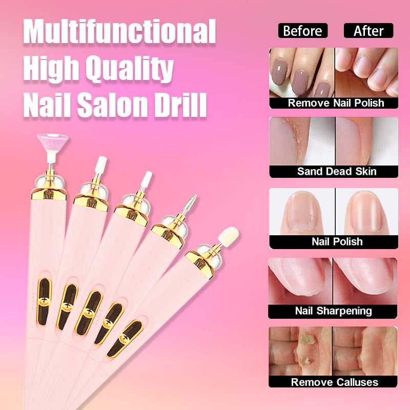 5-in-1 Electric Nail Polisher - Portable Manicure Tool with Light