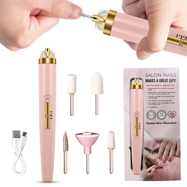 5-in-1 Electric Nail Polisher - Portable Manicure Tool with Light