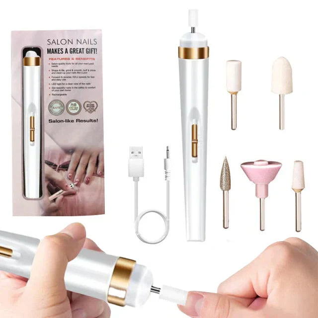 5-in-1 Electric Nail Polisher - Portable Manicure Tool with Light