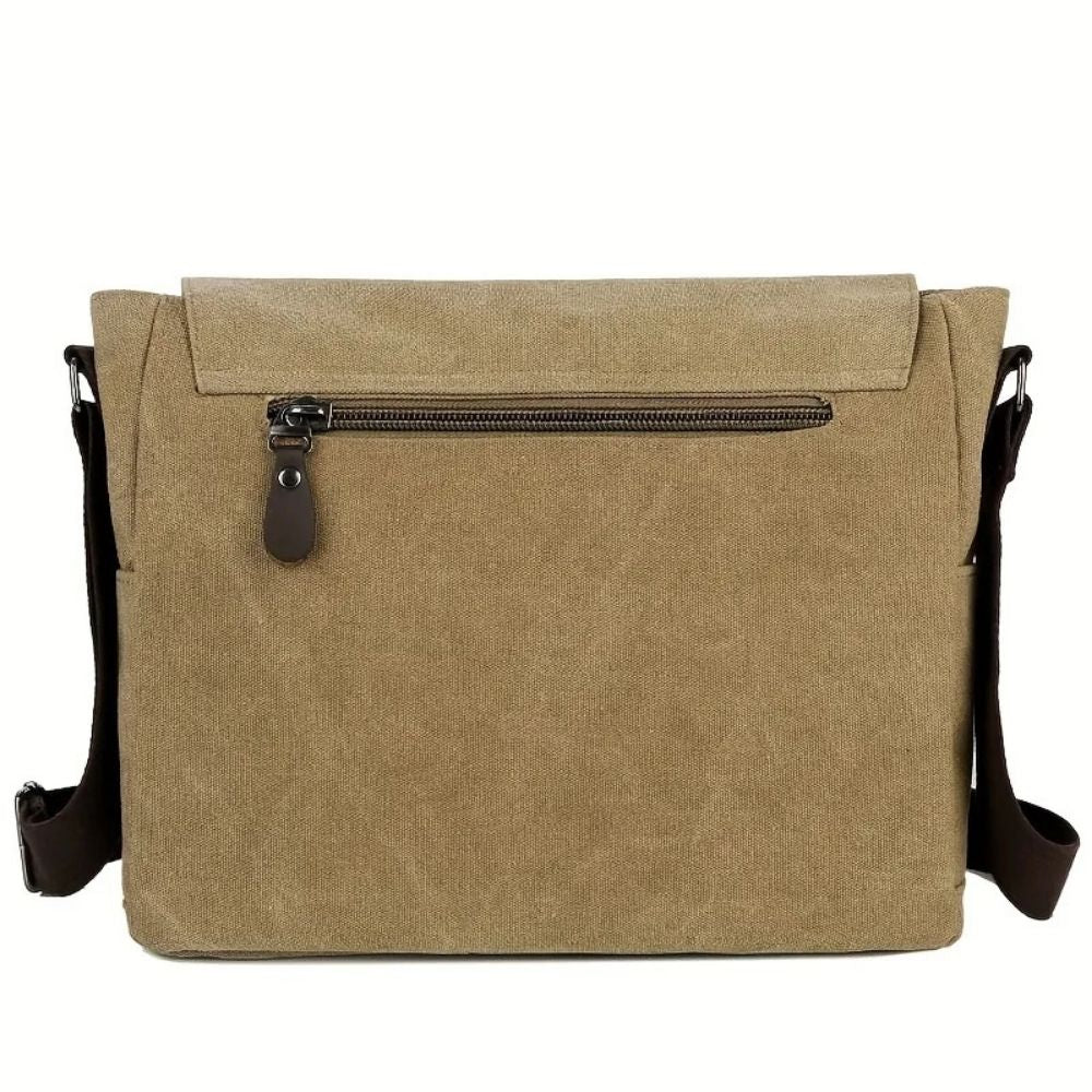 Men's Canvas Messenger Bag - Durable Satchel Sling Bag