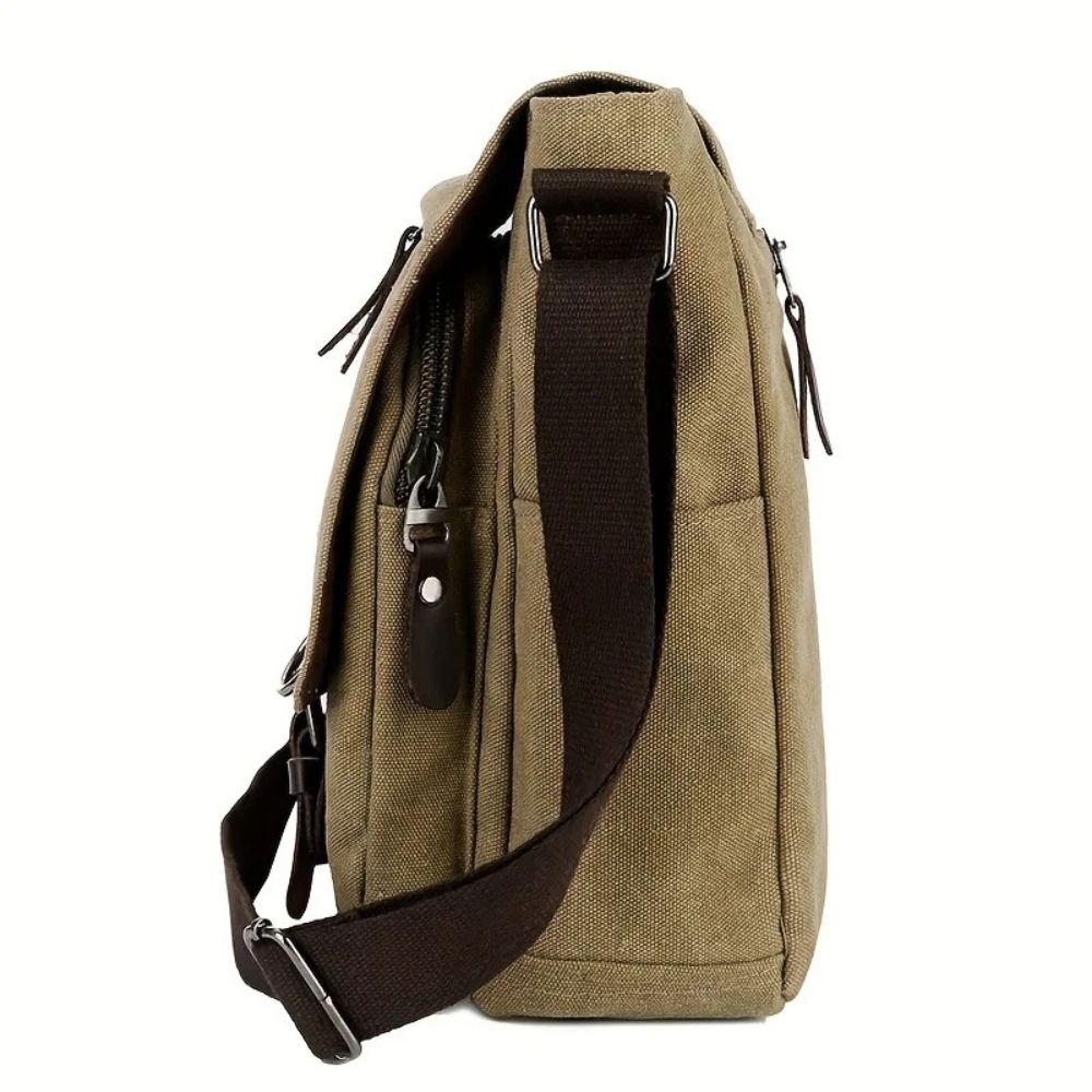Men's Canvas Messenger Bag - Durable Satchel Sling Bag