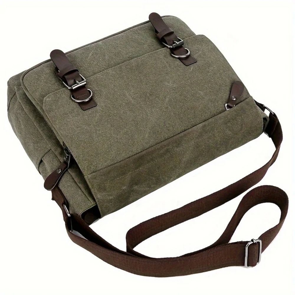 Men's Canvas Messenger Bag - Durable Satchel Sling Bag